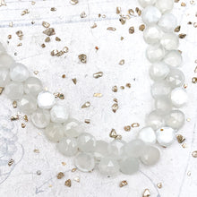 Load image into Gallery viewer, Light Gray Moonstone Gemstone Teardrop Bead Strand
