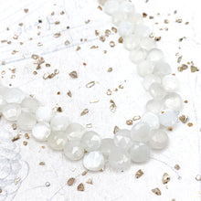 Load image into Gallery viewer, Light Gray Moonstone Gemstone Teardrop Bead Strand
