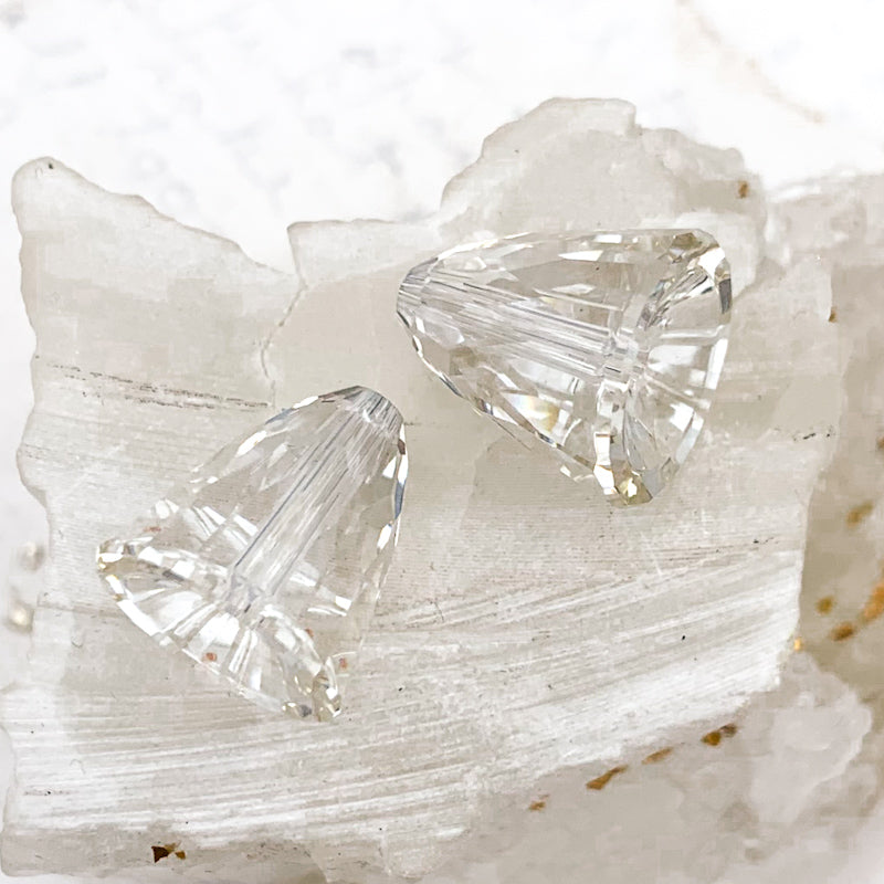 15mm Silver Shade Dome Premium Crystal Bead Pair