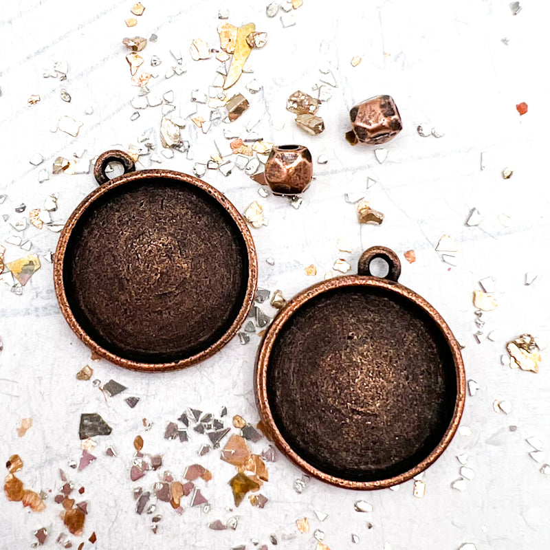 Antique Copper Bezel Earring Kit