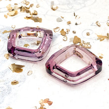 Load image into Gallery viewer, 20mm Antique Pink Premium Austrian Crystal Cosmic Square Pair
