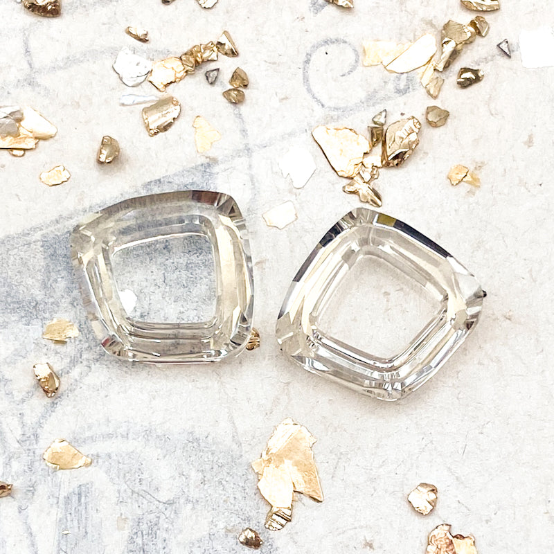 Doorbuster - 14mm Silver Shade Premium Austrian Crystal Cosmic Square Pair