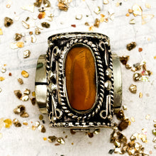 Load image into Gallery viewer, Amber Powdered Inlay Nepal Focal Bead
