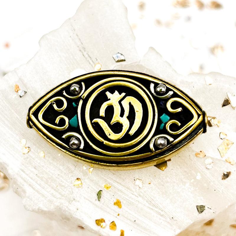 Turquoise Ornate Nepal Focal Bead