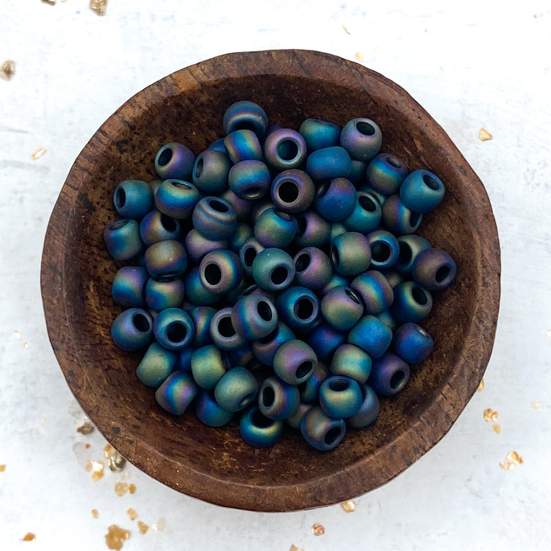 Opaque-Frosted-Rainbow 6/0 Seed Bead Tube