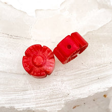 Load image into Gallery viewer, Day 6 - Coral Flower Bead Pair
