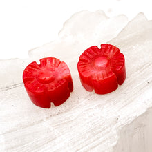 Load image into Gallery viewer, Day 6 - Coral Flower Bead Pair
