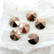 Load image into Gallery viewer, 7.5mm Rose Gold 2-Hole Round Premium Crystal Spike Set - 6 Pcs
