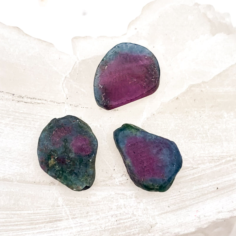 Ruby Zoisite Coin Set - 3pcs