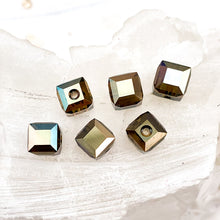 Load image into Gallery viewer, 6mm Bronze Shade Premium Austrian Crystal Cube Beads - 6pcs
