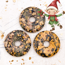 Load image into Gallery viewer, Leopard Skin Jasper Stone Donut Pendant
