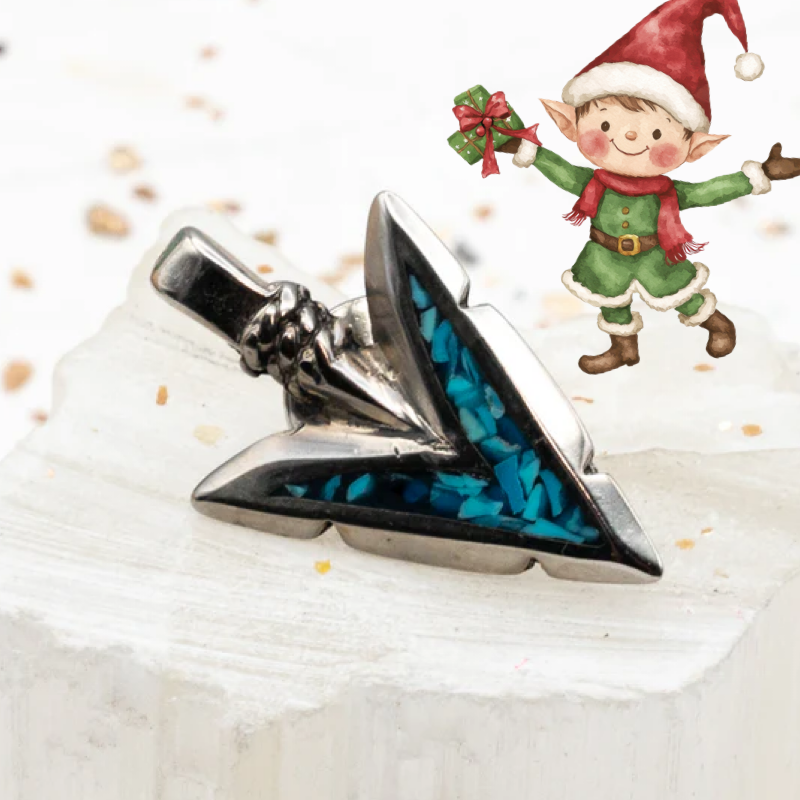 Turquoise Arrowhead Tie Tack/Pin