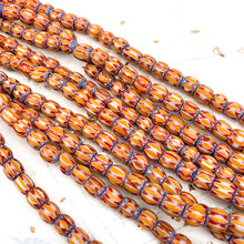 Load image into Gallery viewer, Red and Yellow Striped Bead Strand
