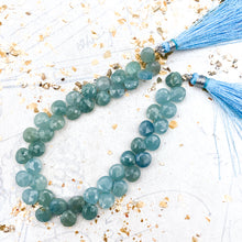 Load image into Gallery viewer, Aquamarine Gemstone Teardrop Bead Strand
