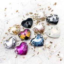 Load image into Gallery viewer, Pre-Order 16mm Premium Austrian Crystal Heart Sew-On Link Set - 10 Links
