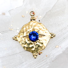 Load image into Gallery viewer, Compass Charm with Bright Blue Crystal - Paris Find!
