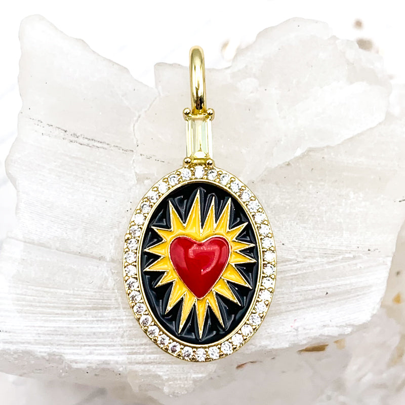 Radiating Love Heart Charm