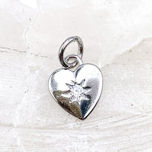 Load image into Gallery viewer, Platinum Plated Rhinestone Heart Charm
