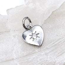 Load image into Gallery viewer, Platinum Plated Rhinestone Heart Charm
