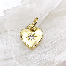 Load image into Gallery viewer, 18K Gold Plated Rhinestone Heart Charm
