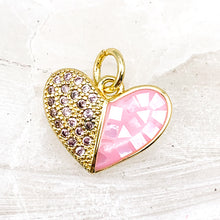 Load image into Gallery viewer, Mermaid&#39;s Love Rhinestone Heart with Shell Charm
