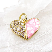 Load image into Gallery viewer, Mermaid&#39;s Love Rhinestone Heart with Shell Charm
