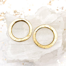 Load image into Gallery viewer, 18mm Antique Gold Circle Hoop Pair
