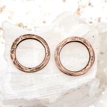 Load image into Gallery viewer, 18mm Antique Copper Circle Hoop Pair
