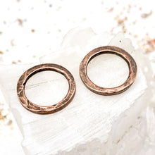 Load image into Gallery viewer, 18mm Antique Copper Circle Hoop Pair
