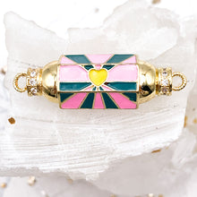 Load image into Gallery viewer, Bright Pink 18K Gold Plated Radiating Love Link
