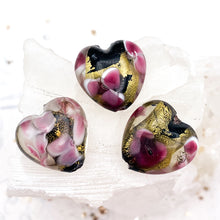 Load image into Gallery viewer, Black Lampwork Heart Focal Bead
