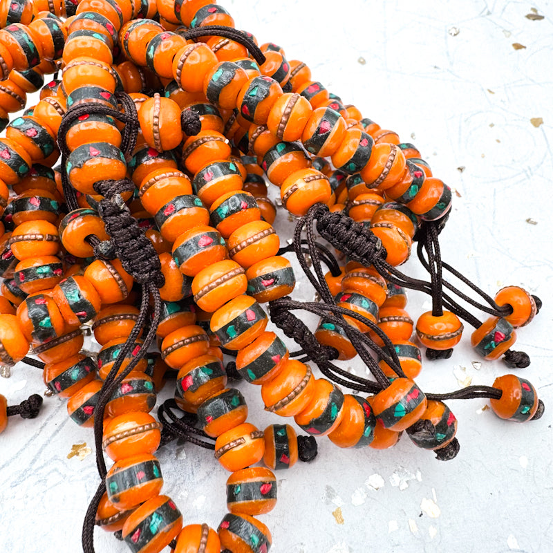 Orange Mala Nepal Bracelet