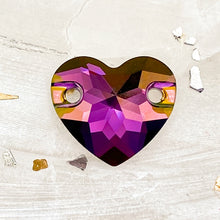 Load image into Gallery viewer, 12mm Lilac Shadow Premium Austrian Crystal Heart Sew-On Link
