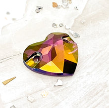 Load image into Gallery viewer, 12mm Lilac Shadow Premium Austrian Crystal Heart Sew-On Link
