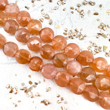 Load image into Gallery viewer, Sunstone Faceted Round Gemstone Bead Strand
