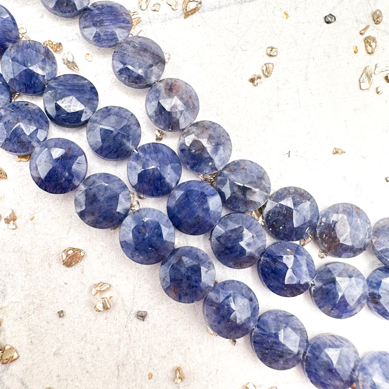 Iolite Faceted Round Gemstone Bead Strand