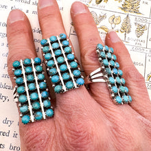 Load image into Gallery viewer, Classic Turquoise Cluster Ring - Tucson Find
