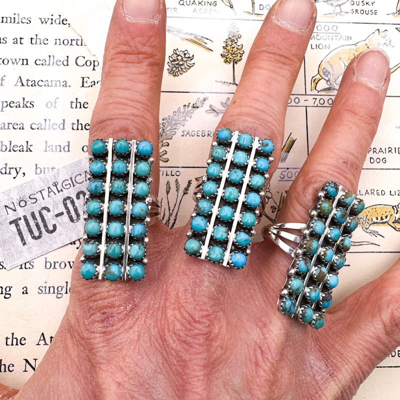 Classic Turquoise Cluster Ring - Tucson Find