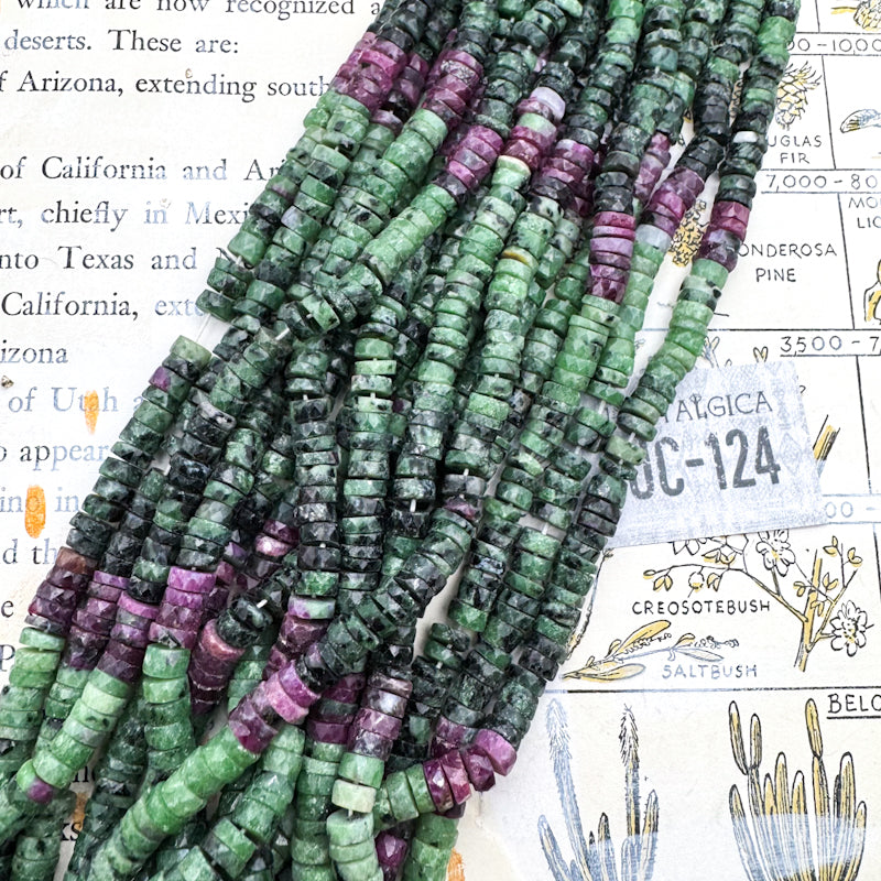 Ruby Zoisite Bead Strand - Tucson Find