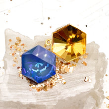 Load image into Gallery viewer, 16mm Ocean Delite Hexagon Fancy Stone Premium Crystal and Brass Setting with Loop
