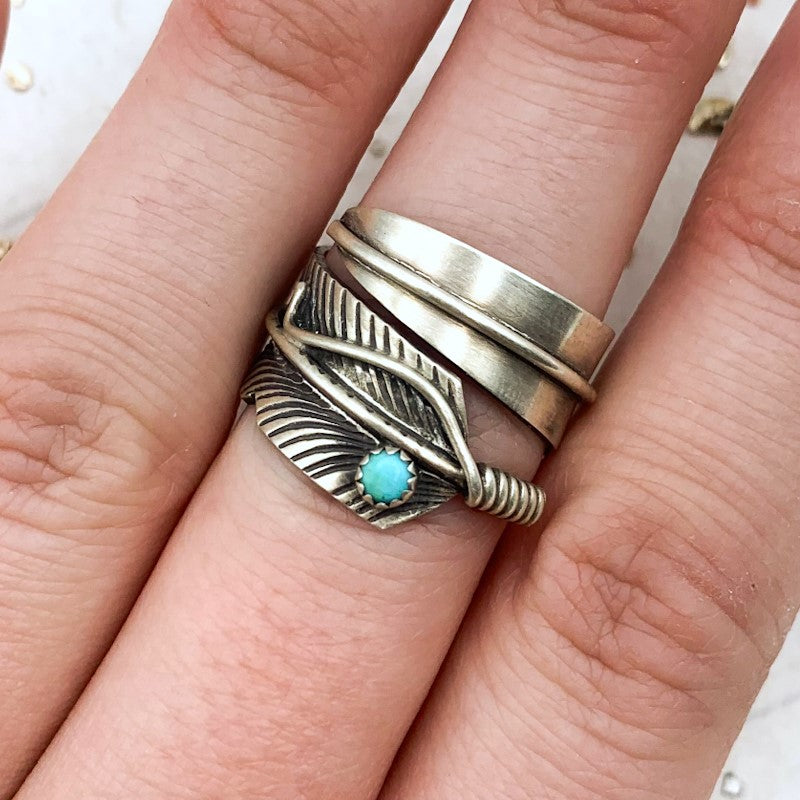 Adjustable Feather Ring - Tucson Find