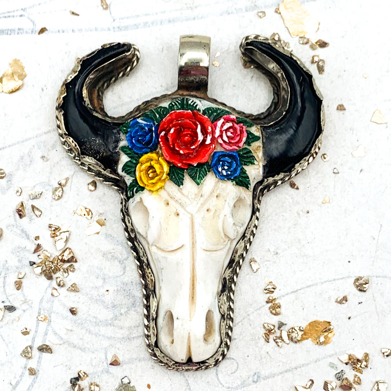 Frida Kahlo Steer Nepal Pendant - Tucson Find