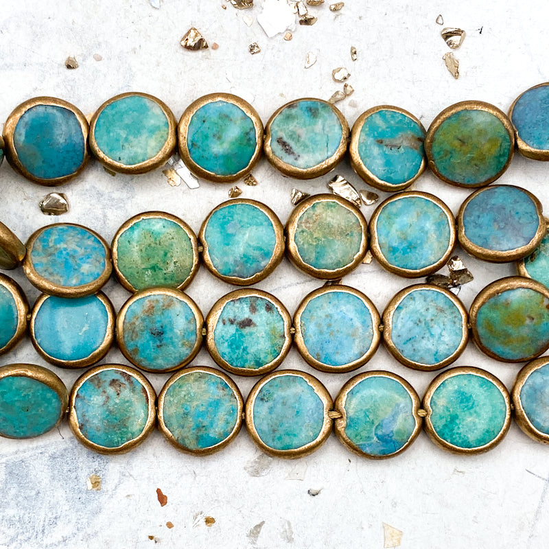 Round Turquoise Coin Pair