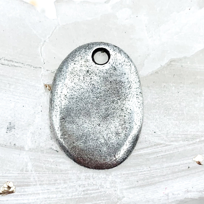 Antique Silver Organic Oval Char