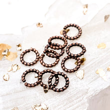 Load image into Gallery viewer, 5mm Antique Copper Twisted Jump Rings - 10pcs
