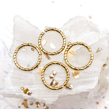 Load image into Gallery viewer, 12mm Textured Antique Gold Jump Rings - 4 Pcs
