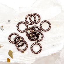 Load image into Gallery viewer, Antique Copper 6mm Textured Jump Rings - 12pcs
