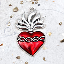 Load image into Gallery viewer, Flaming Heart Charm
