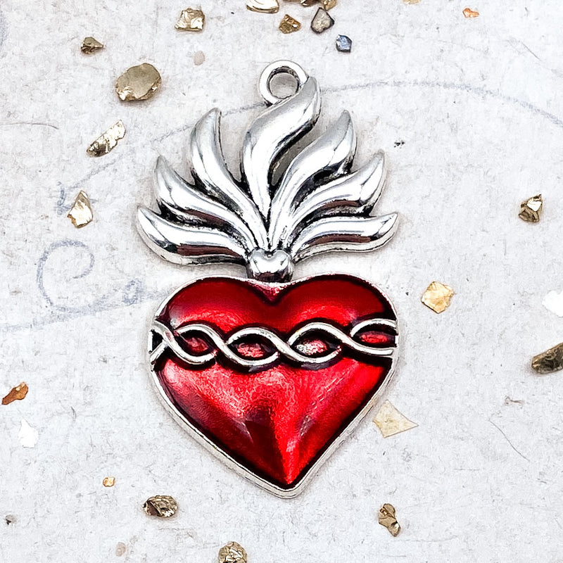 Flaming Heart Charm