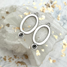 Load image into Gallery viewer, Antique Silver Small Oval Drop Bezels
